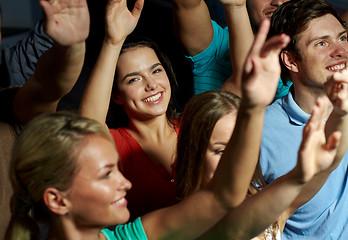 Image showing smiling friends at concert in club