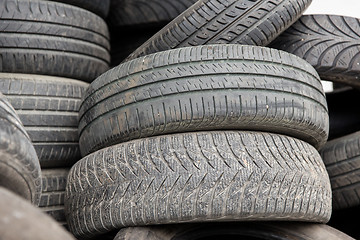 Image showing close up of wheel tires