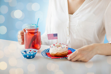 Image showing woman celebrating american independence day