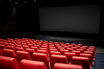 Image showing movie theater or cinema empty auditorium