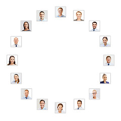 Image showing many business people portraits in circle