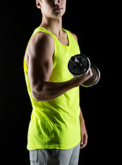 Image showing young man with dumbbell