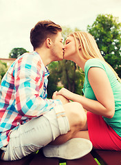 Image showing smiling couple in park