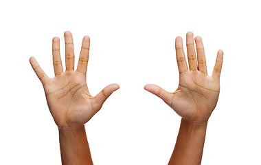 Image showing two woman hands waving hands