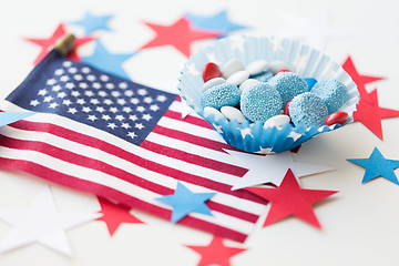 Image showing candies with american flag on independence day