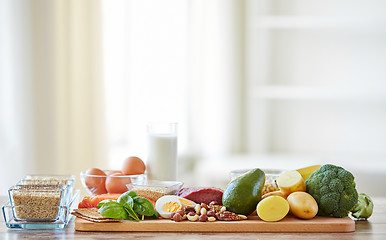 Image showing close up of different food items on table