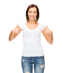 Image showing woman in blank white t-shirt