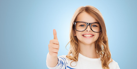 Image showing little girl with black eyeglasses