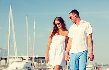 Image showing smiling couple in city