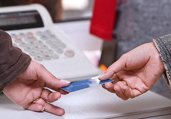 Image showing Payment by credit card moment