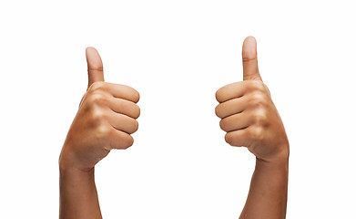 Image showing woman hands showing thumbs up