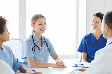 Image showing group of happy doctors meeting at hospital office