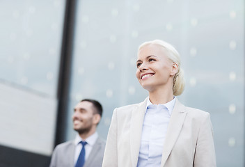 Image showing close up of smiling businessmen