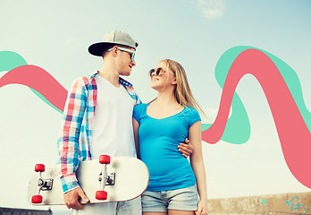 Image showing smiling couple having fun outdoors