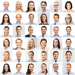 Image showing collage with many business people portraits