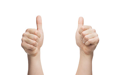 Image showing man hands showing thumbs up