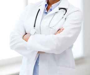 Image showing african female doctor in hospital