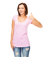 Image showing woman showing thumbs up