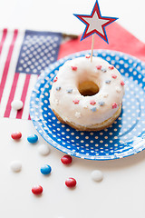 Image showing donut with star decoration on independence day