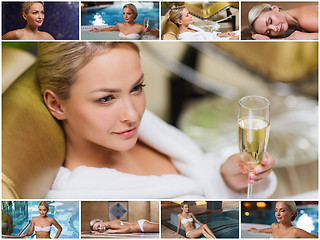 Image showing beautiful young woman relaxing at luxury spa