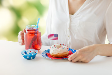 Image showing woman celebrating american independence day