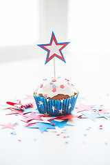 Image showing cupcake with star on american independence day