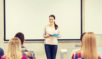 Image showing group of smiling students in classroom