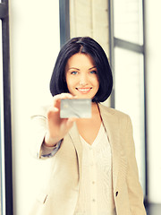 Image showing happy woman with credit card