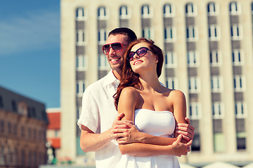 Image showing smiling couple in city