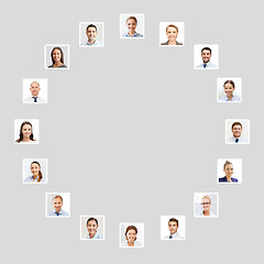 Image showing many business people portraits in circle