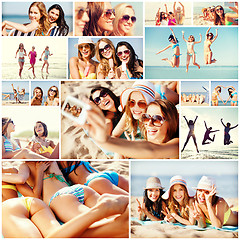 Image showing girls having fun on the beach