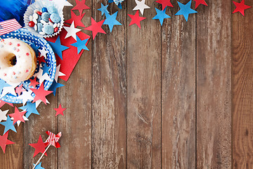 Image showing donut with candies and stars on independence day