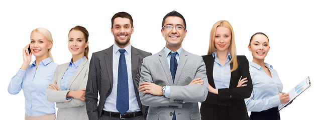 Image showing group of smiling businessmen