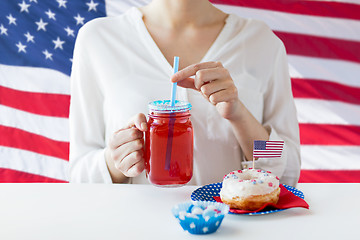 Image showing woman celebrating american independence day