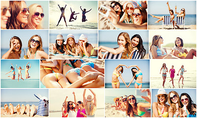 Image showing girls having fun on the beach