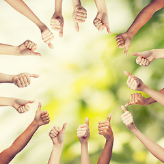 Image showing human hands showing thumbs up in circle