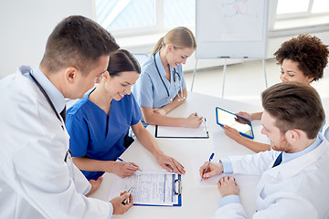 Image showing group of happy doctors meeting at hospital office