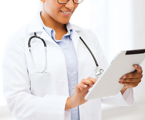 Image showing african doctor with tablet pc