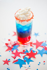 Image showing glass of drink on american independence day party