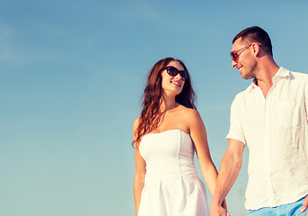 Image showing smiling couple in city