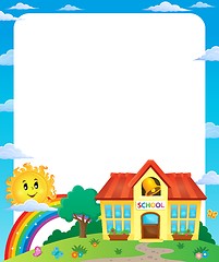 Image showing School building theme frame 1