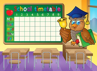 Image showing School timetable classroom theme 1