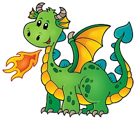 Image showing Green happy dragon