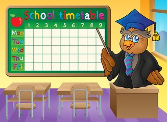 Image showing School timetable classroom theme 2