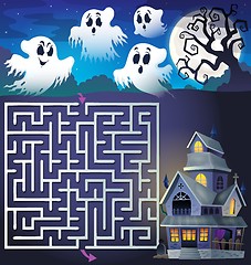 Image showing Maze 3 with ghosts and haunted house