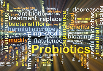 Image showing Probiotics background concept glowing