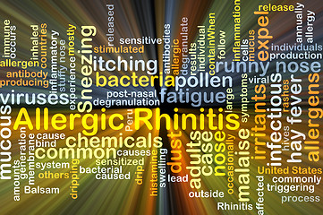 Image showing Allergic rhinitis background concept glowing