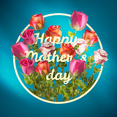 Image showing Happy Mothers Day roses design EPS 10