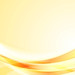 Image showing Bright smooth orange shiny waves background