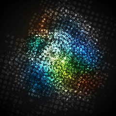 Image showing Colorful dark grunge halftone texture background